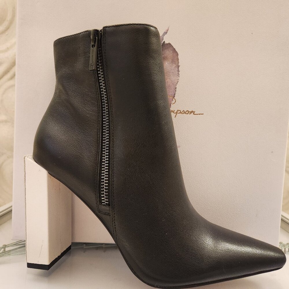 Jessica Simpson Timea Leather Heeled Women's Ankle Boots Size 8.5. Nib